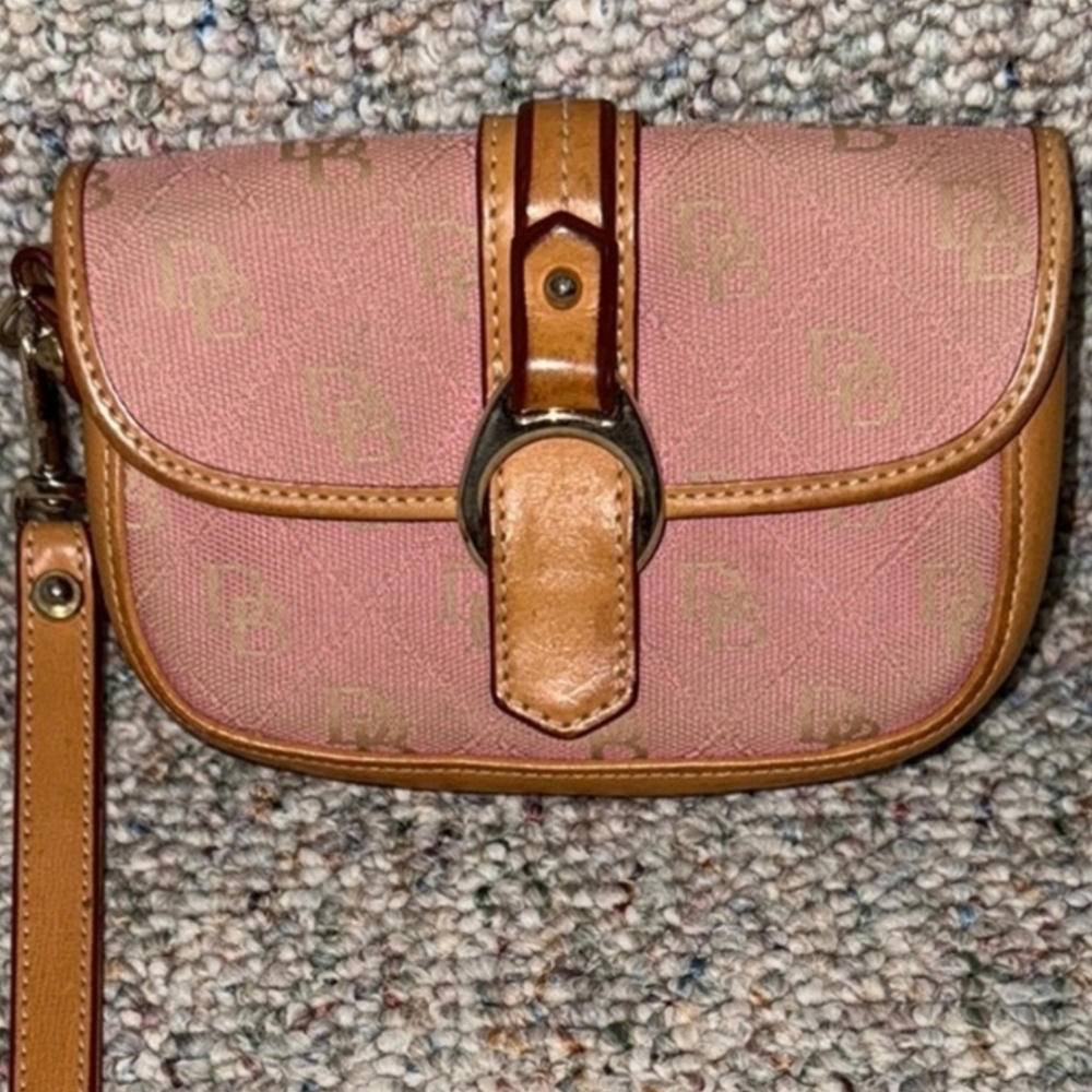 Dooney & Bourke Pink and Brown Wristlet